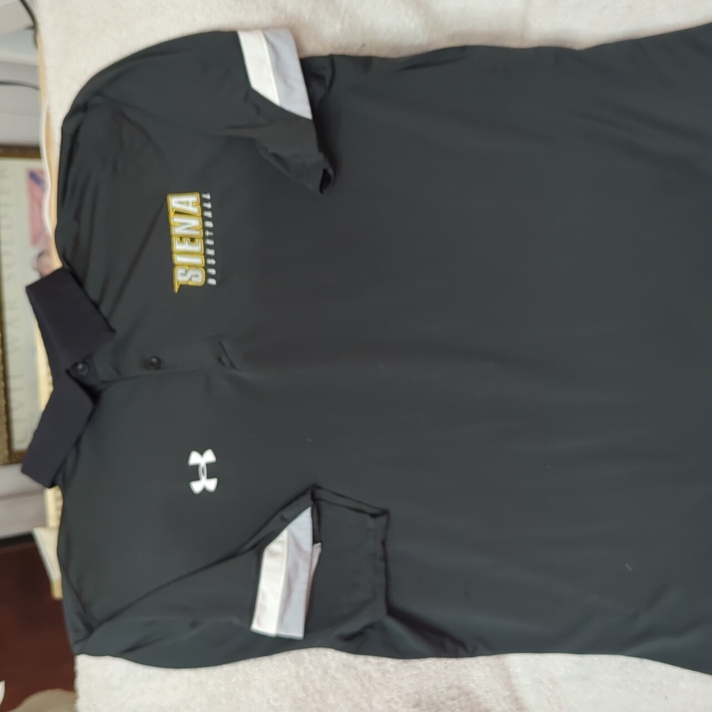 Under Armour Black Polo Shirt with Siena Basketball Logo